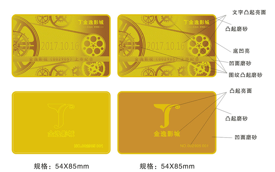 金逸影城上市紀念金卡定制