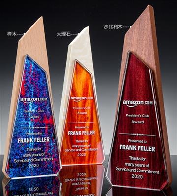 木質(zhì)組合水晶獎杯2